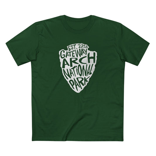 Gateway Arch National Park T-Shirt - Arrowhead Design in Forest Green