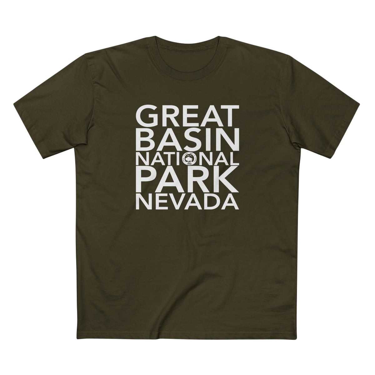 Great Basin National Park T-Shirt Block Text in Army