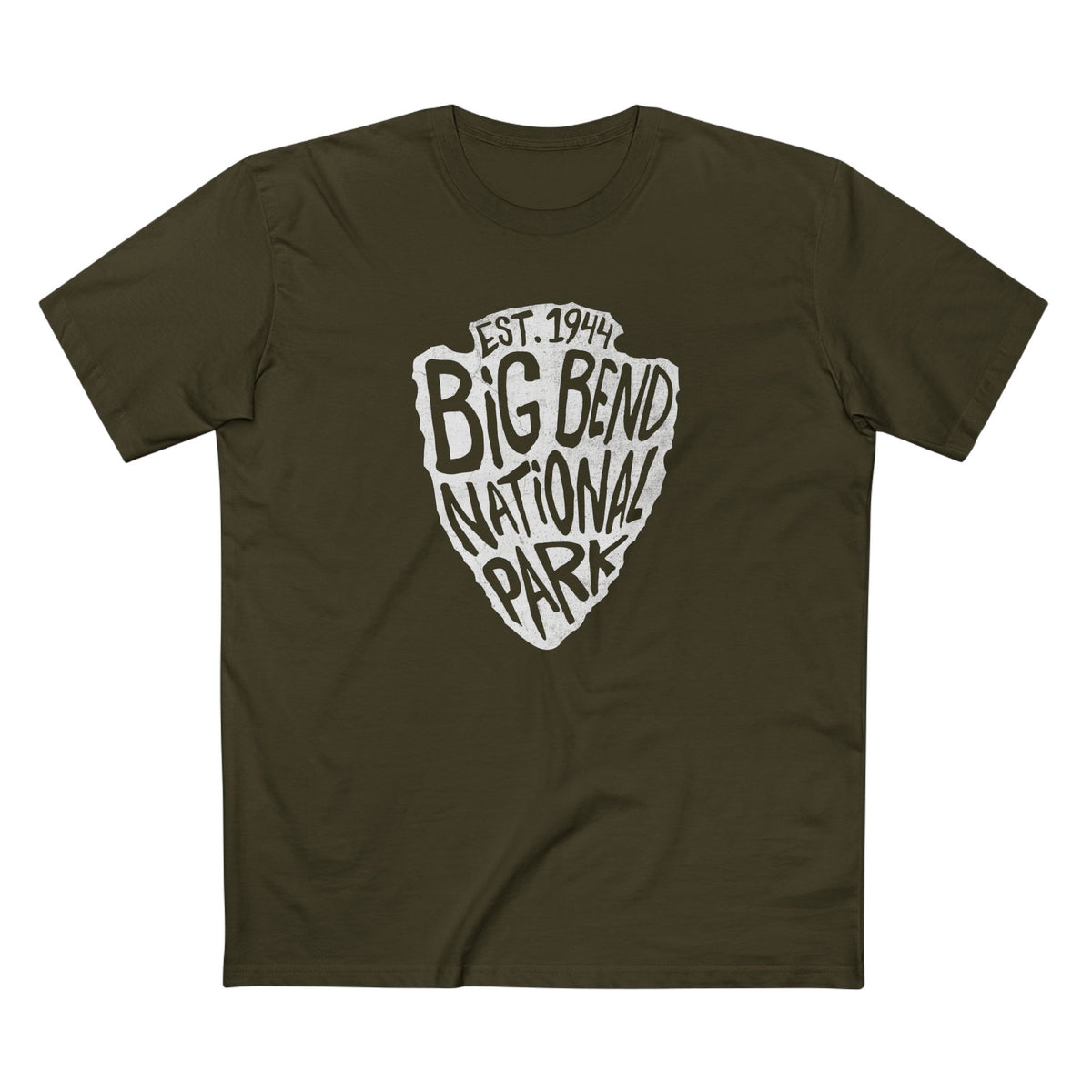 Big Bend National Park T-Shirt - Arrowhead Design in Army