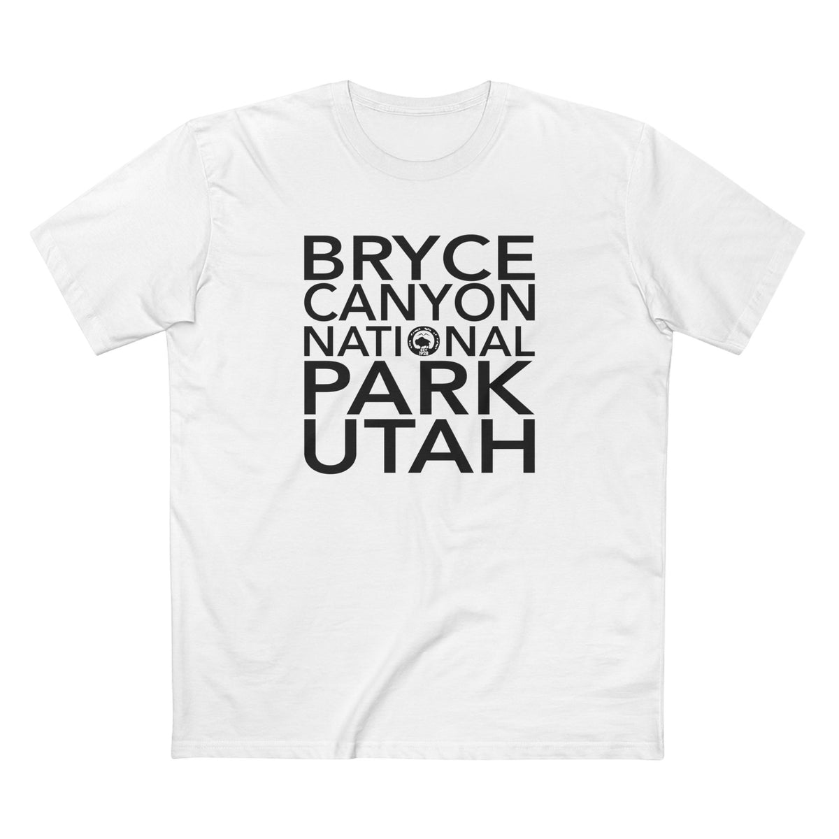 Bryce Canyon National Park T-Shirt Block Text in White
