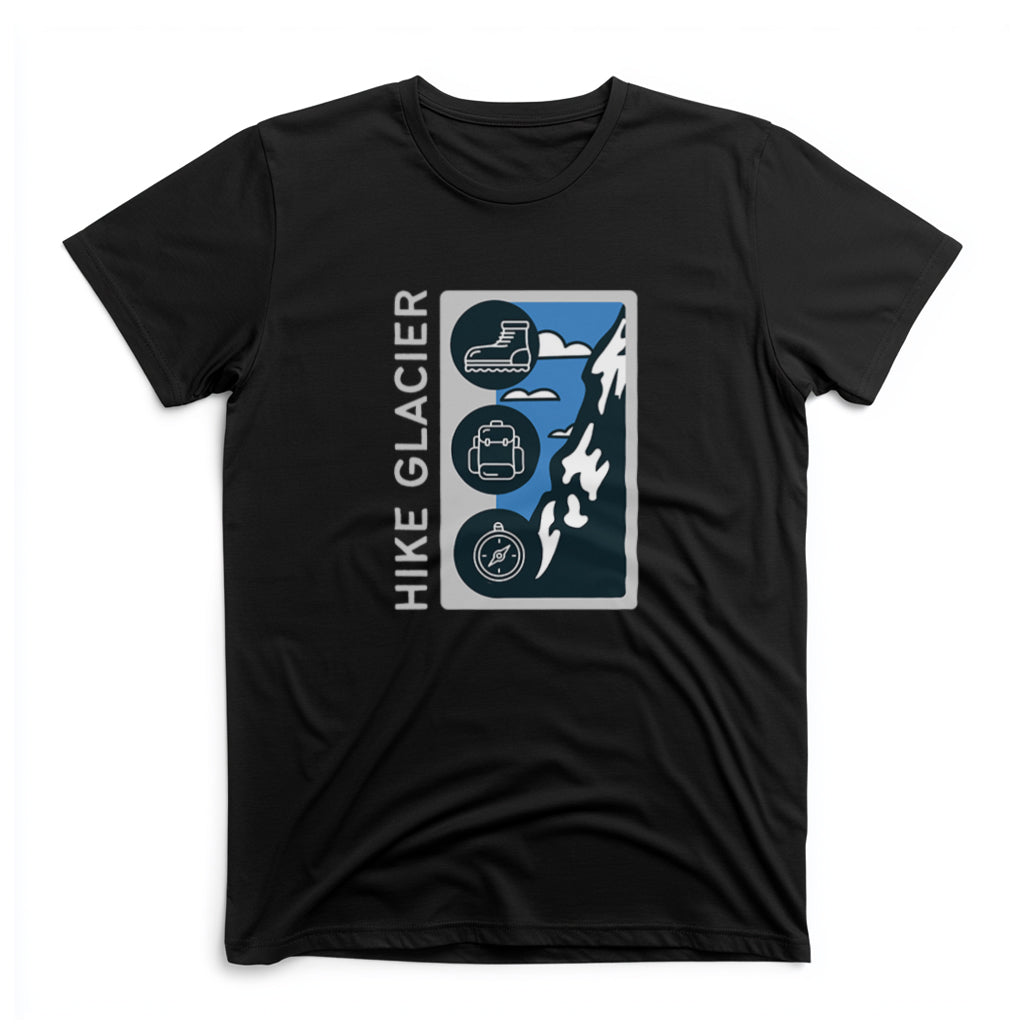 Glacier National Park T-Shirt - Hike Glacier in Black