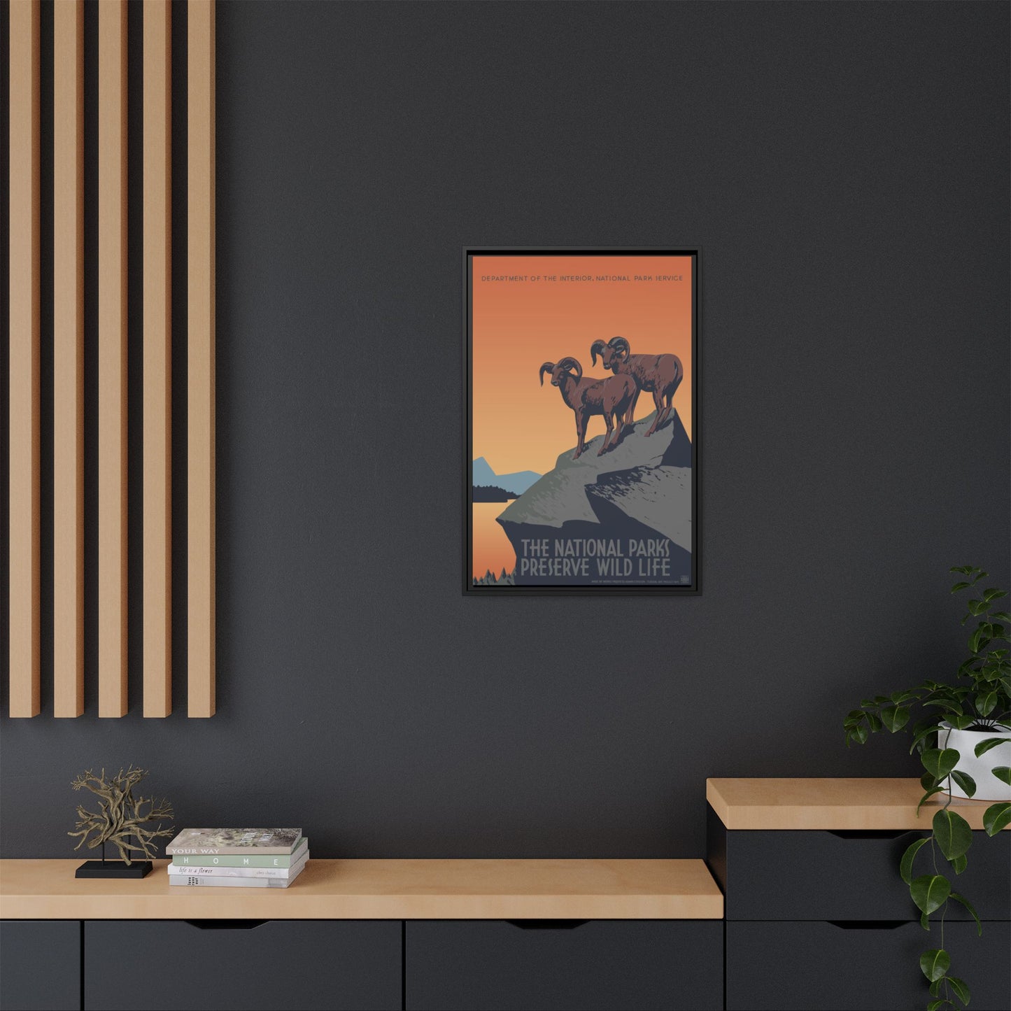Preserve Wildlife National Park Framed Canvas - WPA Poster