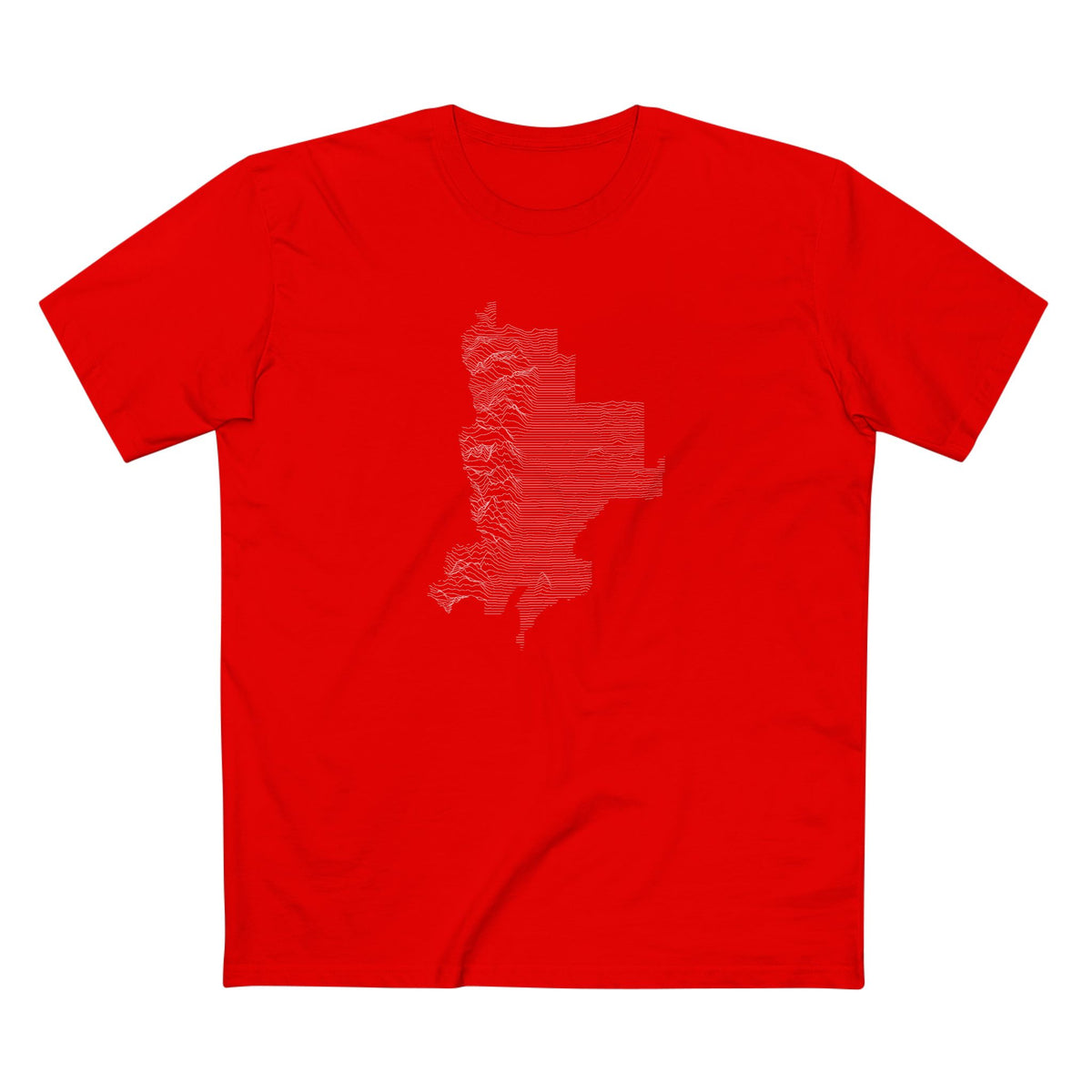 Grand Teton National Park T-Shirt - Topographical Lines in Red