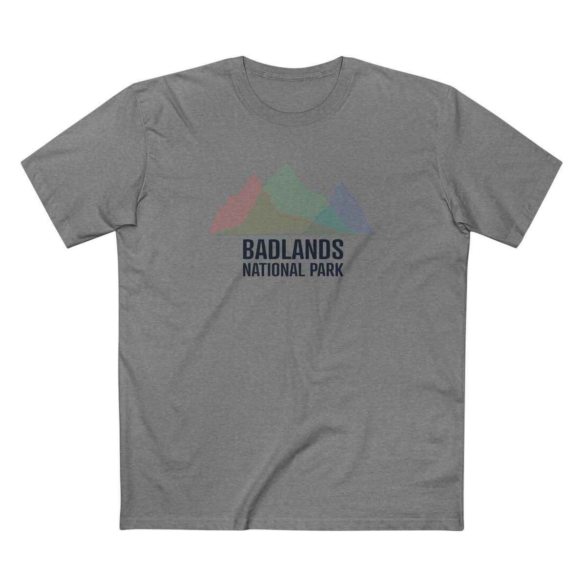 Badlands National Park T-Shirt - Histogram Design in Athletic Heather
