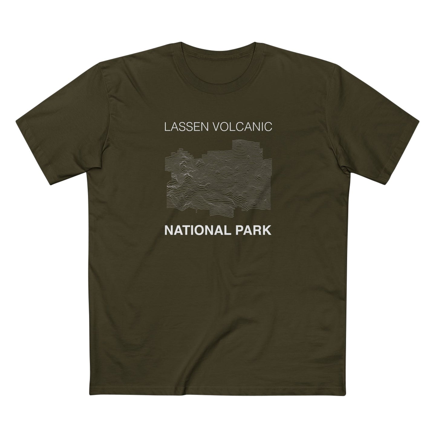 Lassen Volcanic National Park T-Shirt Lines in Army