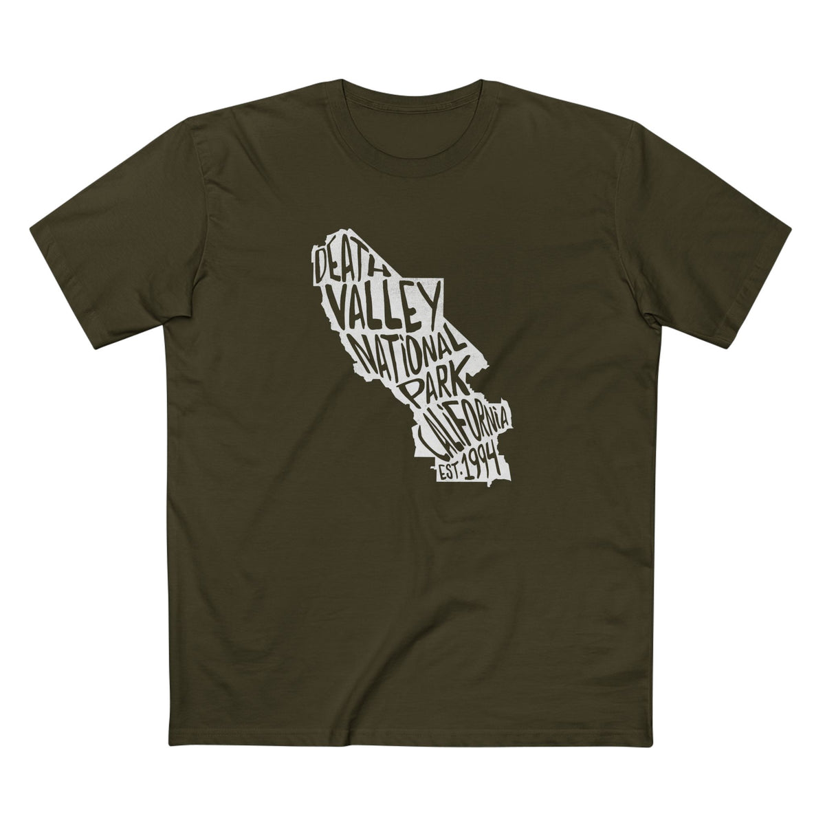 Death Valley National Park T-Shirt - Map in Army