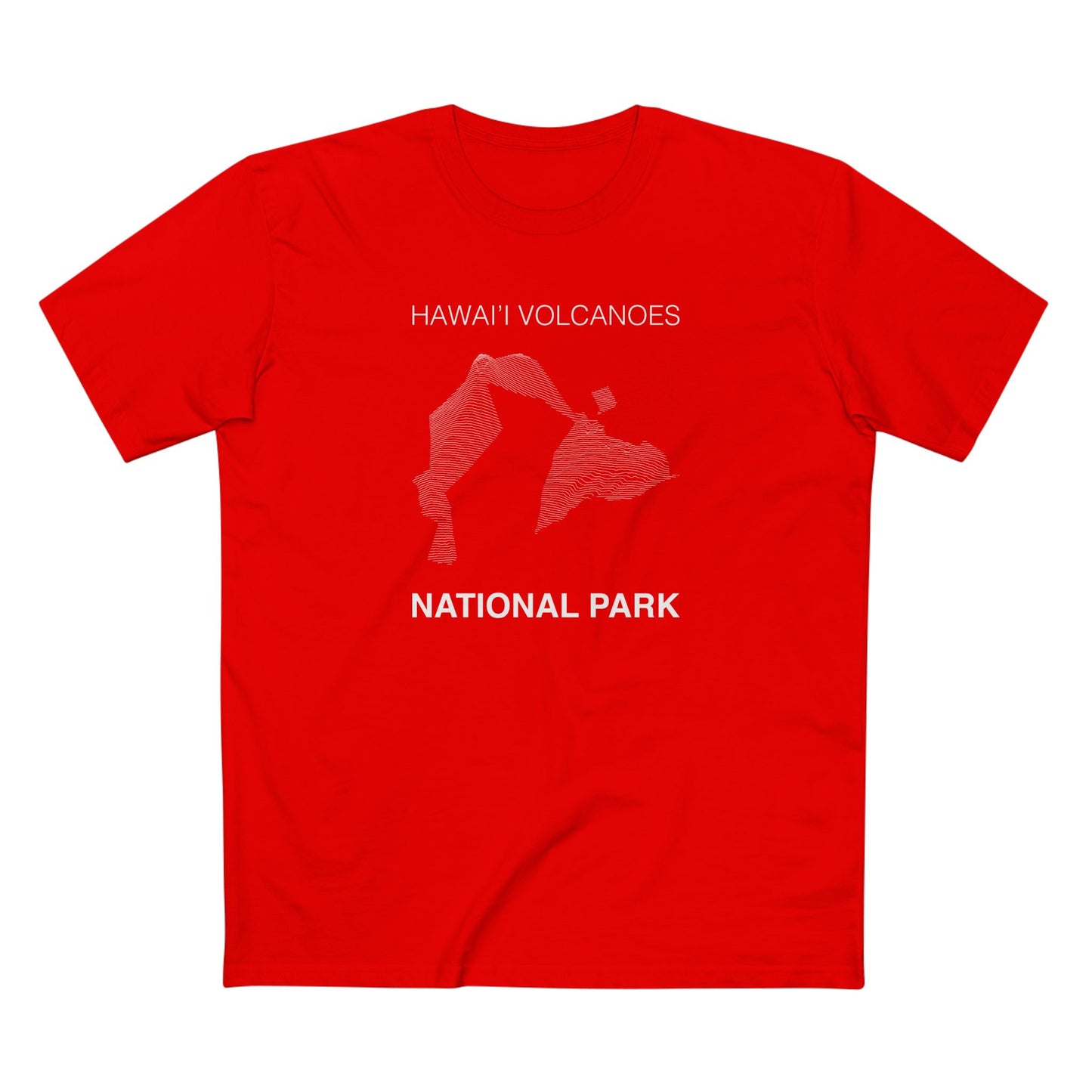 Hawai'i Volcanoes National Park T-Shirt Lines in Red