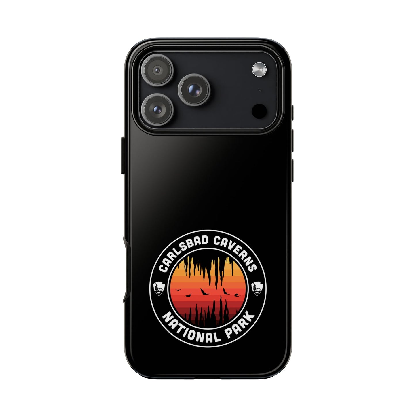Carlsbad Caverns National Park Phone Case - Orange Round Emblem Design
