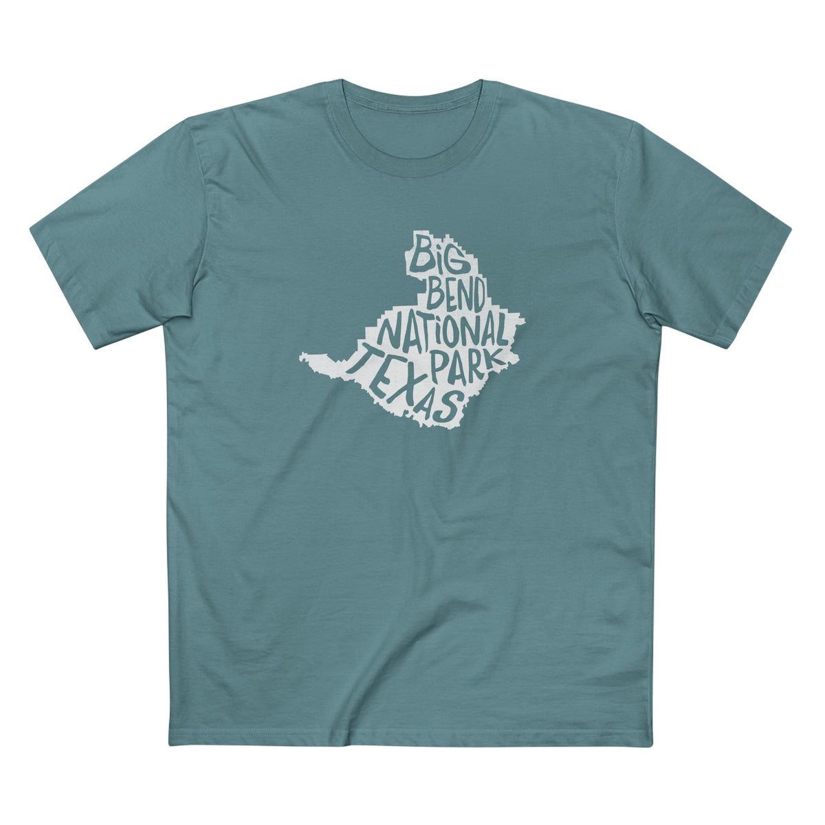 Big Bend National Park T-Shirt - Map in Slate Blue