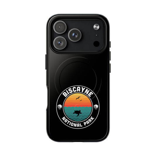 Biscayne National Park iPhone case with MagSafe featuring round emblem artwork.