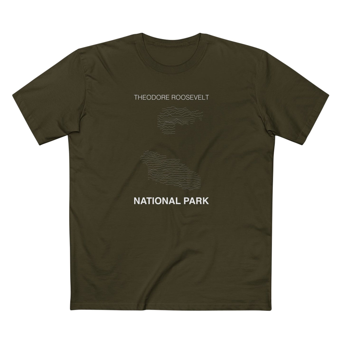 Theodore Roosevelt National Park T-Shirt Lines in Army