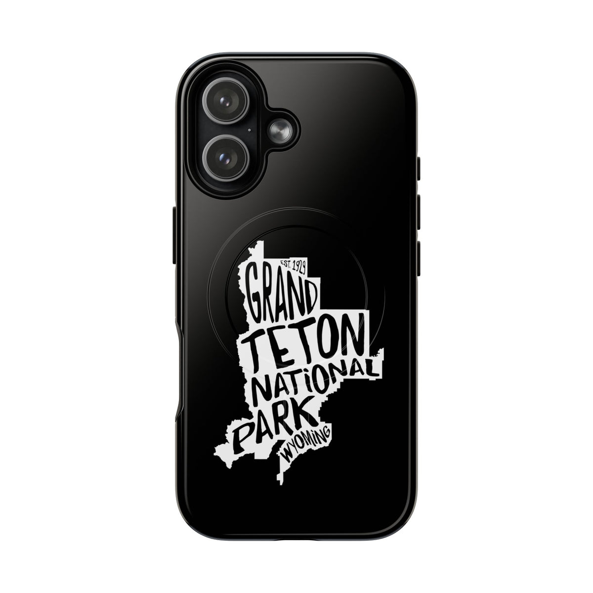 Grand Teton National Park iPhone Case with MagSafe - Map Design