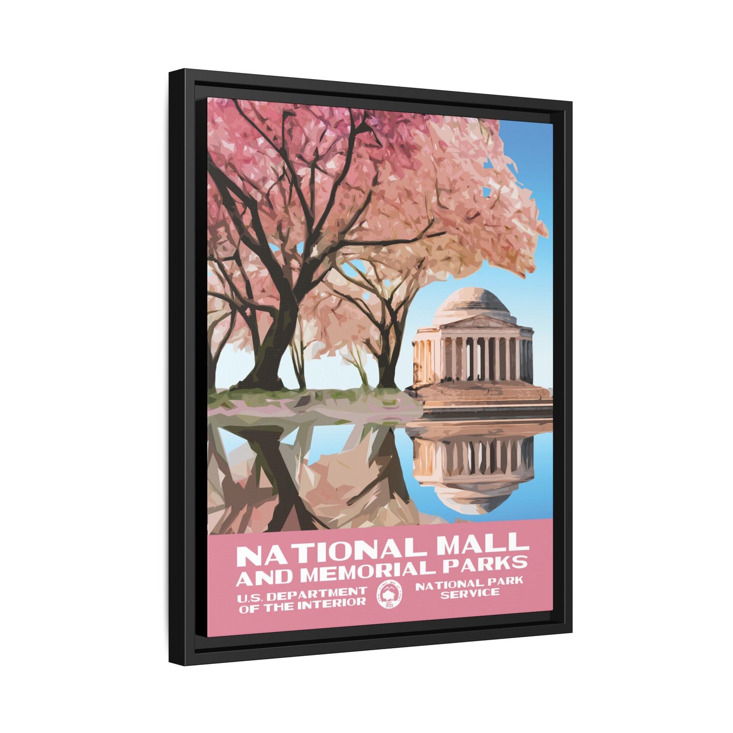 National Mall and Memorial Parks Framed Canvas - WPA Poster