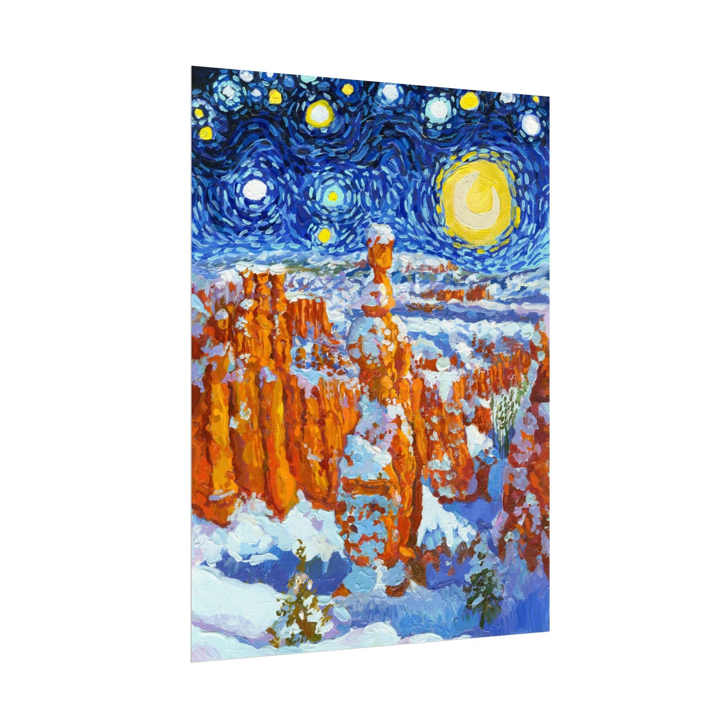 Bryce Canyon National Park Park Starry Night Poster - Premium Textured Paper