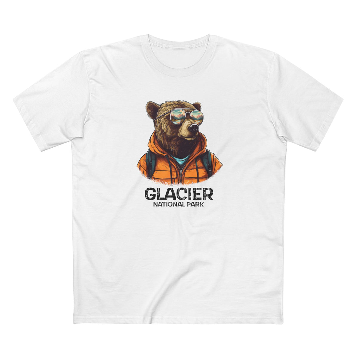 Glacier National Park T-Shirt - Grizzly Bear in White