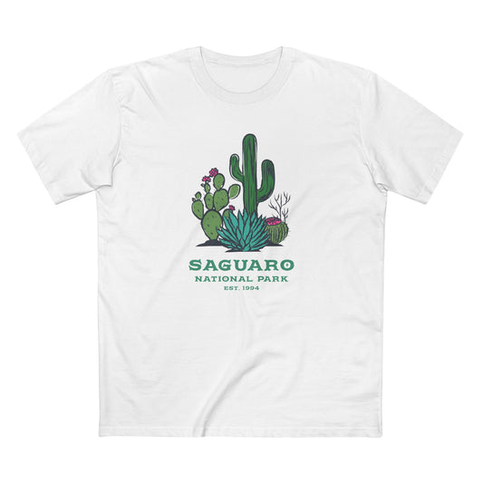 Saguaro National Park T-Shirt - Cacti Graphic in White