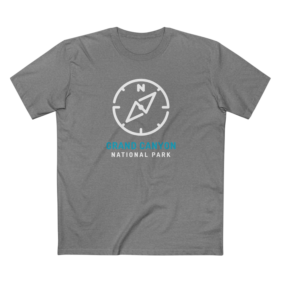 Grand Canyon National Park T-Shirt Compass Design in Athletic Heather