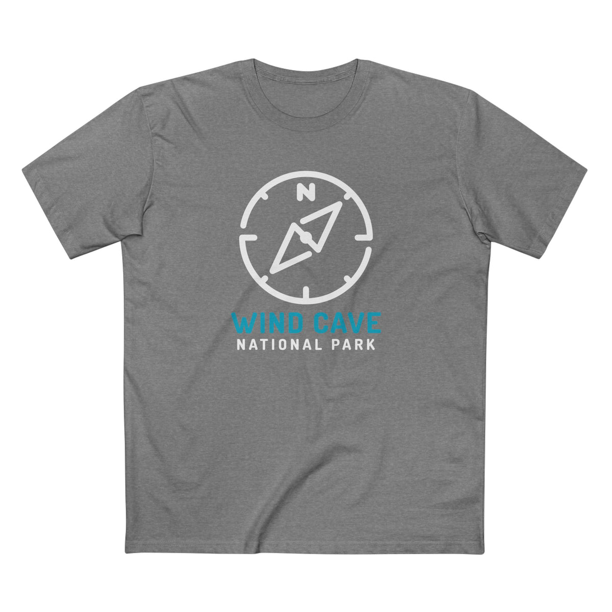 Wind Cave National Park T-Shirt Compass Design in Athletic Heather