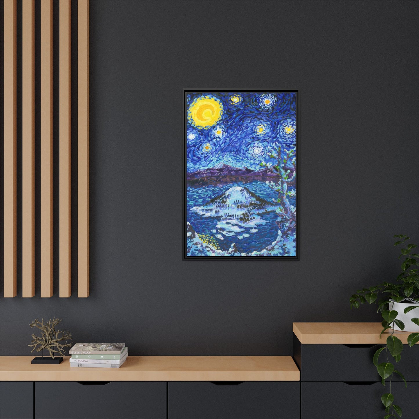 Crater Lake National Park Framed Canvas - The Starry Night