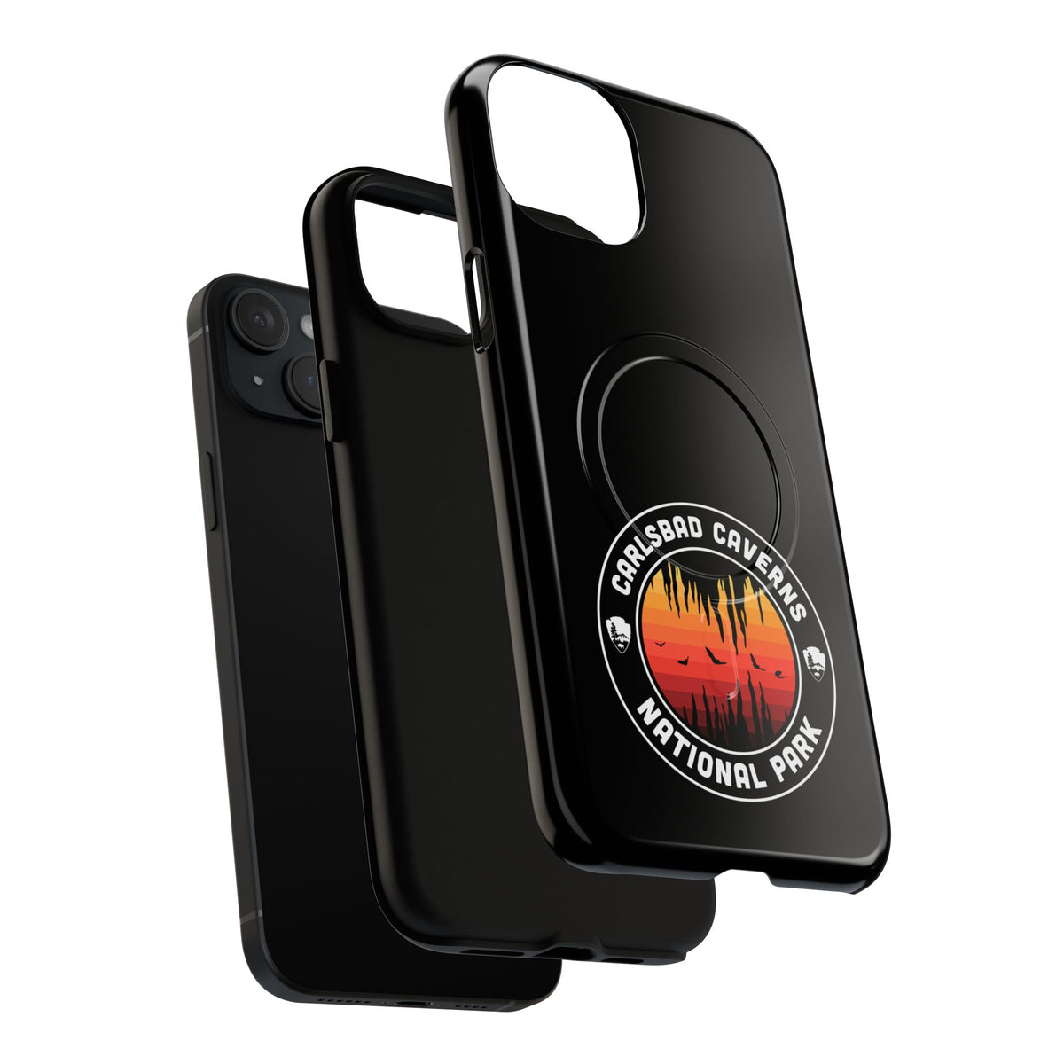 Carlsbad Caverns National Park iPhone Case with MagSafe - Orange Round Emblem Design