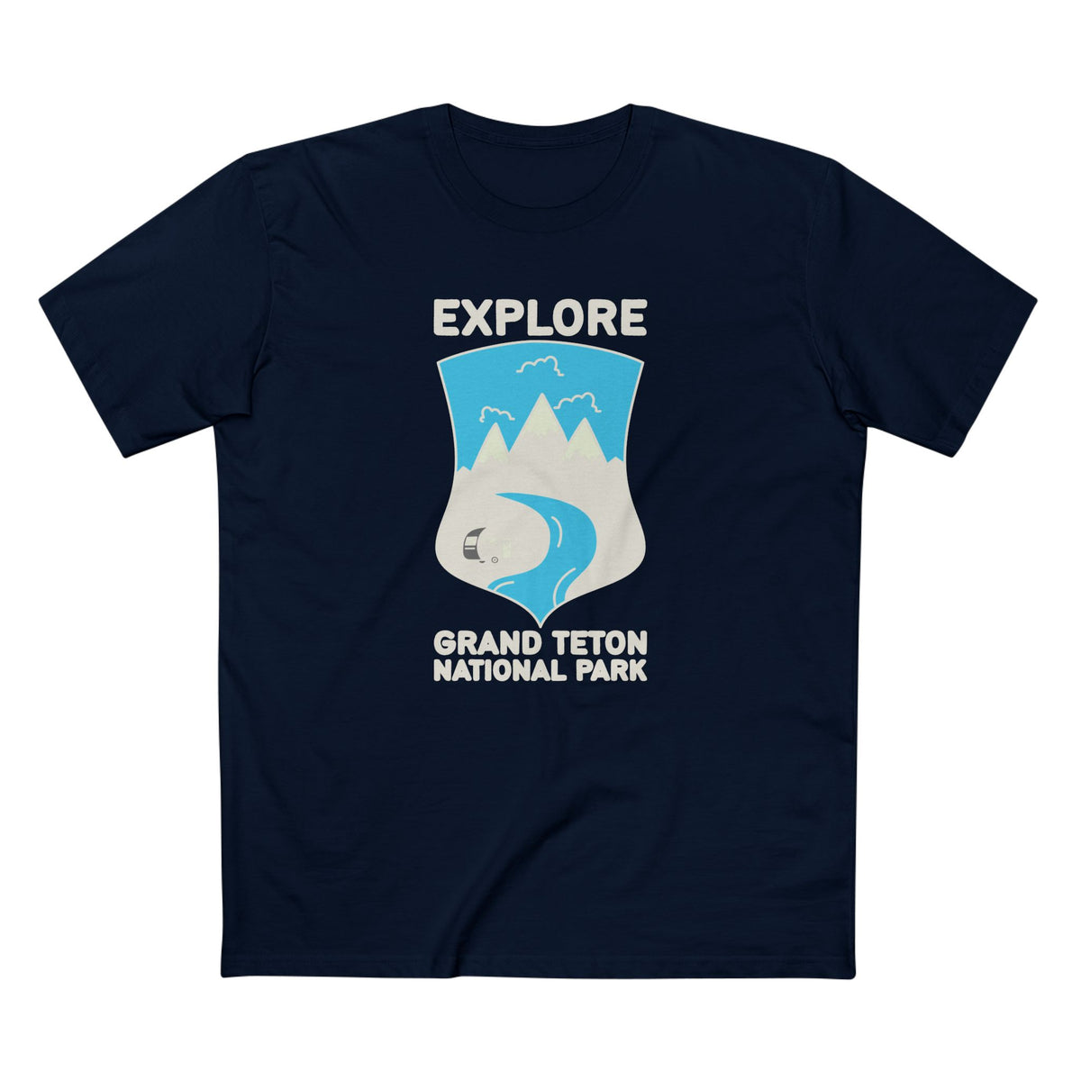 Grand Teton National Park T-Shirt - Camper in Navy