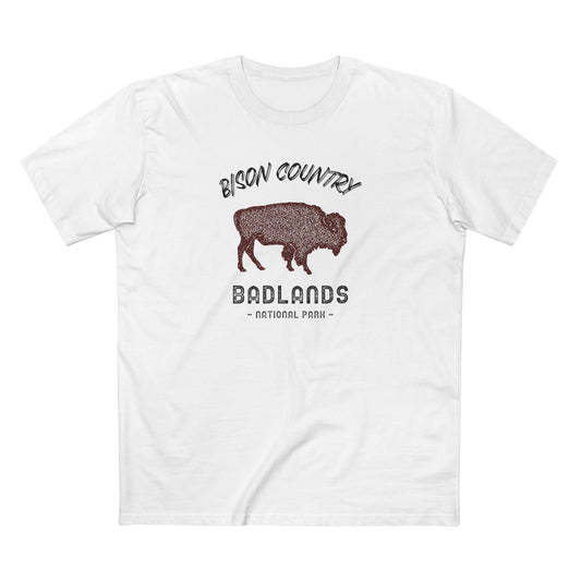 Badlands National Park T-Shirt - Bison Country in White