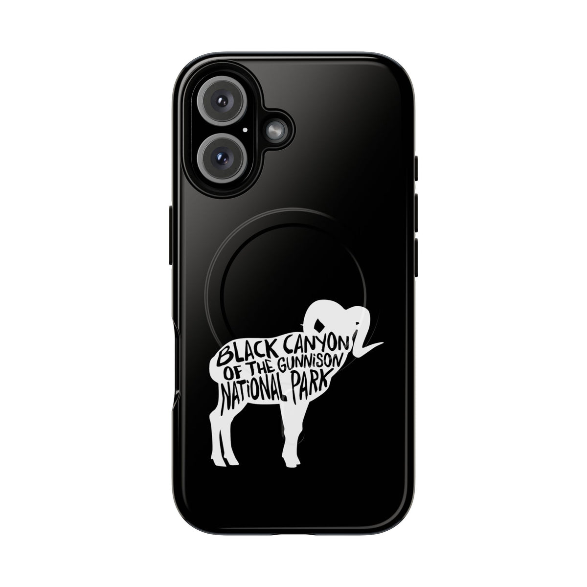 Black Canyon of the Gunnison National Park iPhone Case with MagSafe - Bighorn Sheep Design