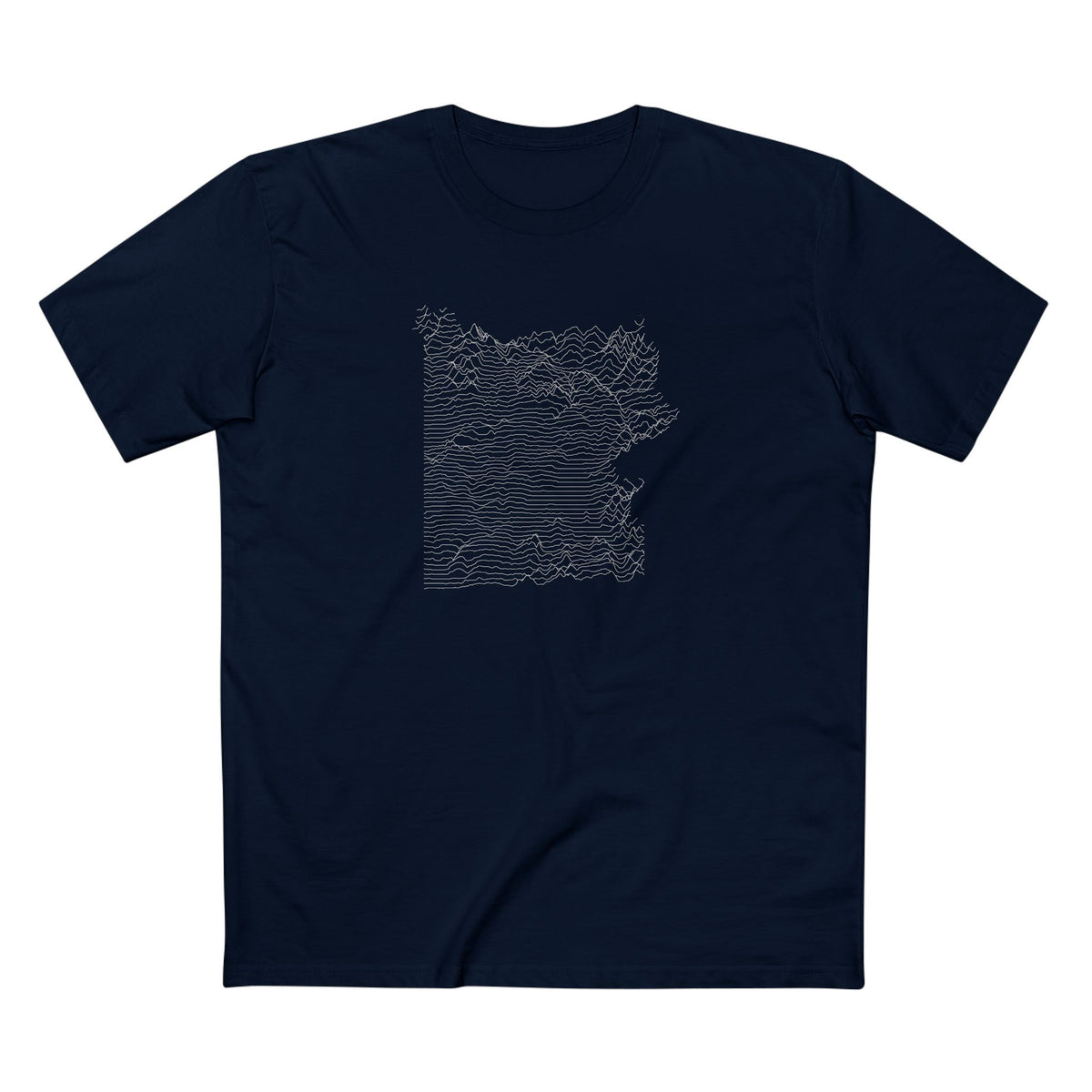 Yellowstone National Park T-Shirt - Topographical Lines in Navy