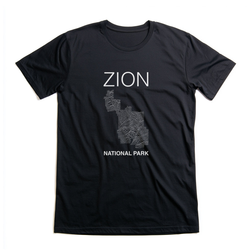 Zion National Park T-Shirt Lines in Black