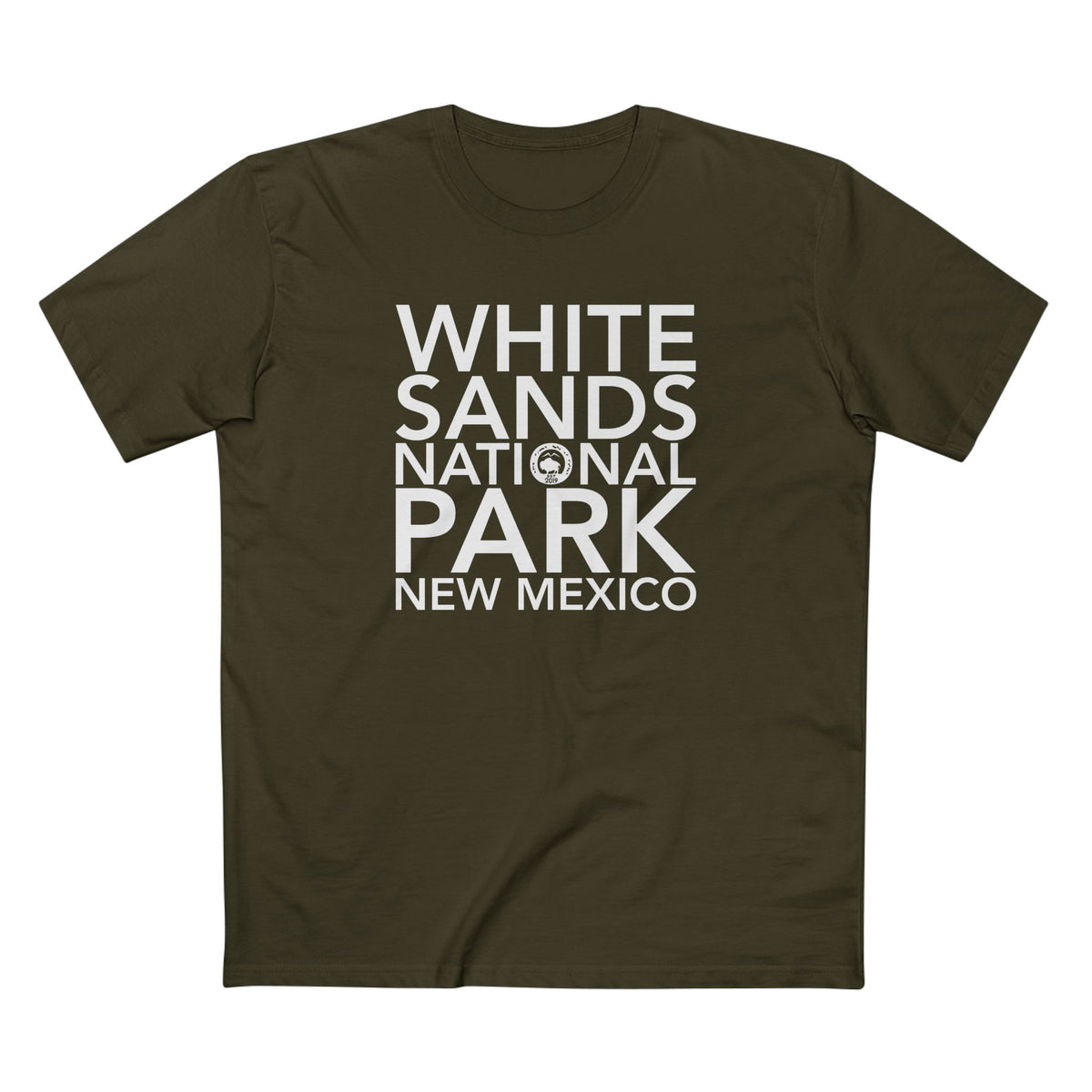 White Sands National Park T-Shirt Block Text in Army
