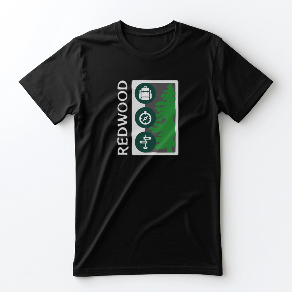 Redwood National Park T-Shirt Tree Graphic in Black