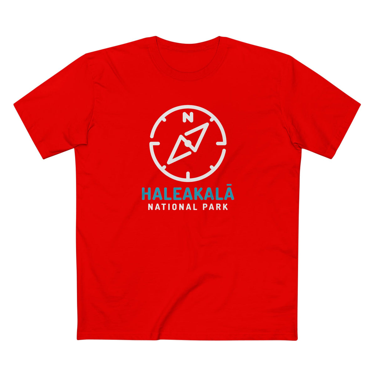 Haleakala National Park T-Shirt Compass Design in Red