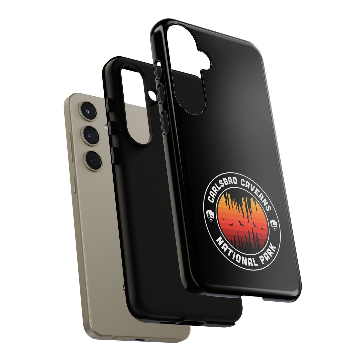Carlsbad Caverns National Park Phone Case - Orange Round Emblem Design