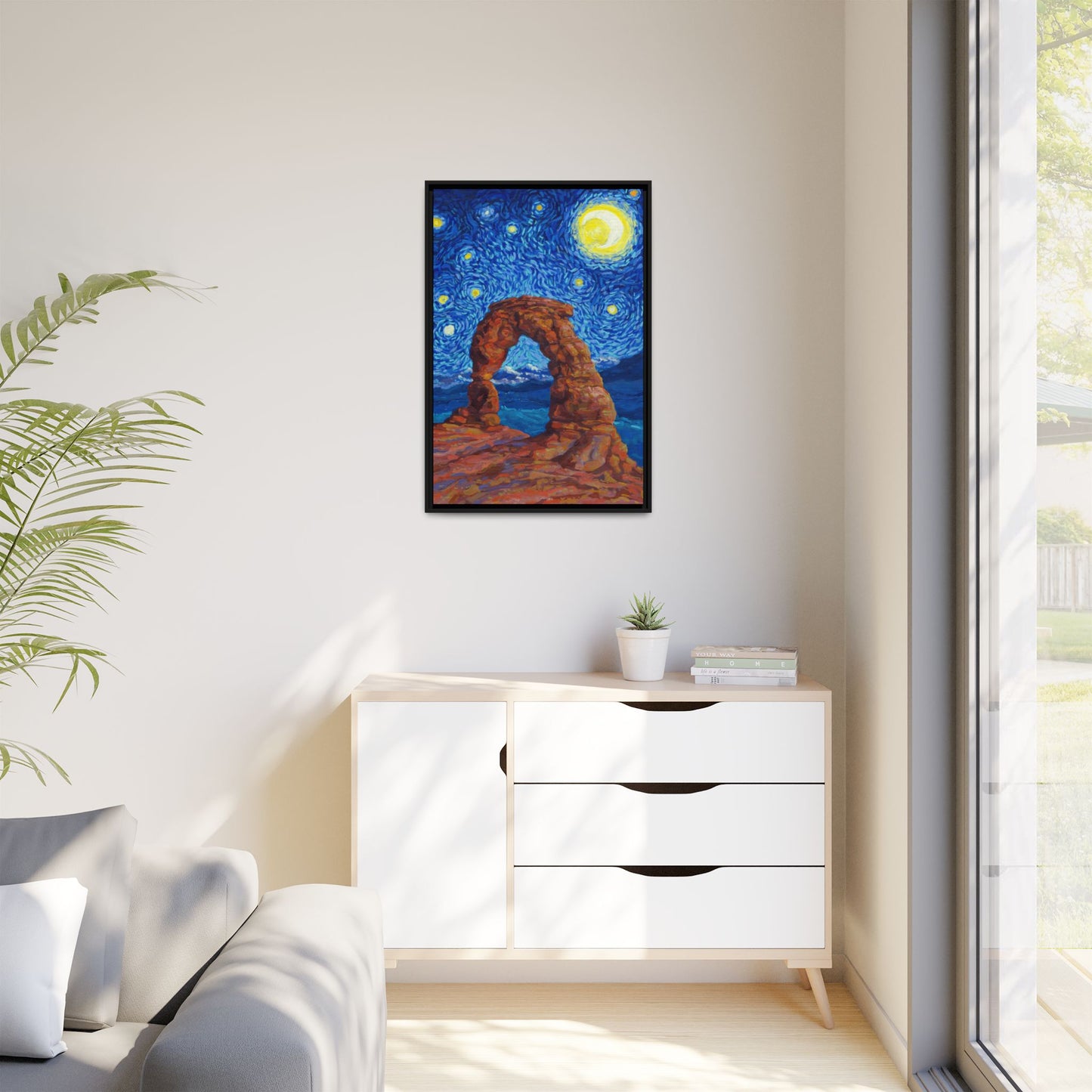 Arches National Park Framed Canvas - The Starry Night
