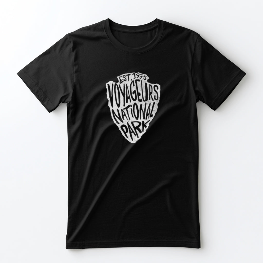 Voyageurs National Park T-Shirt - Arrowhead Design in Black