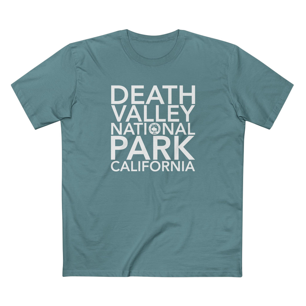 Death Valley National Park T-Shirt Block Text in Slate Blue