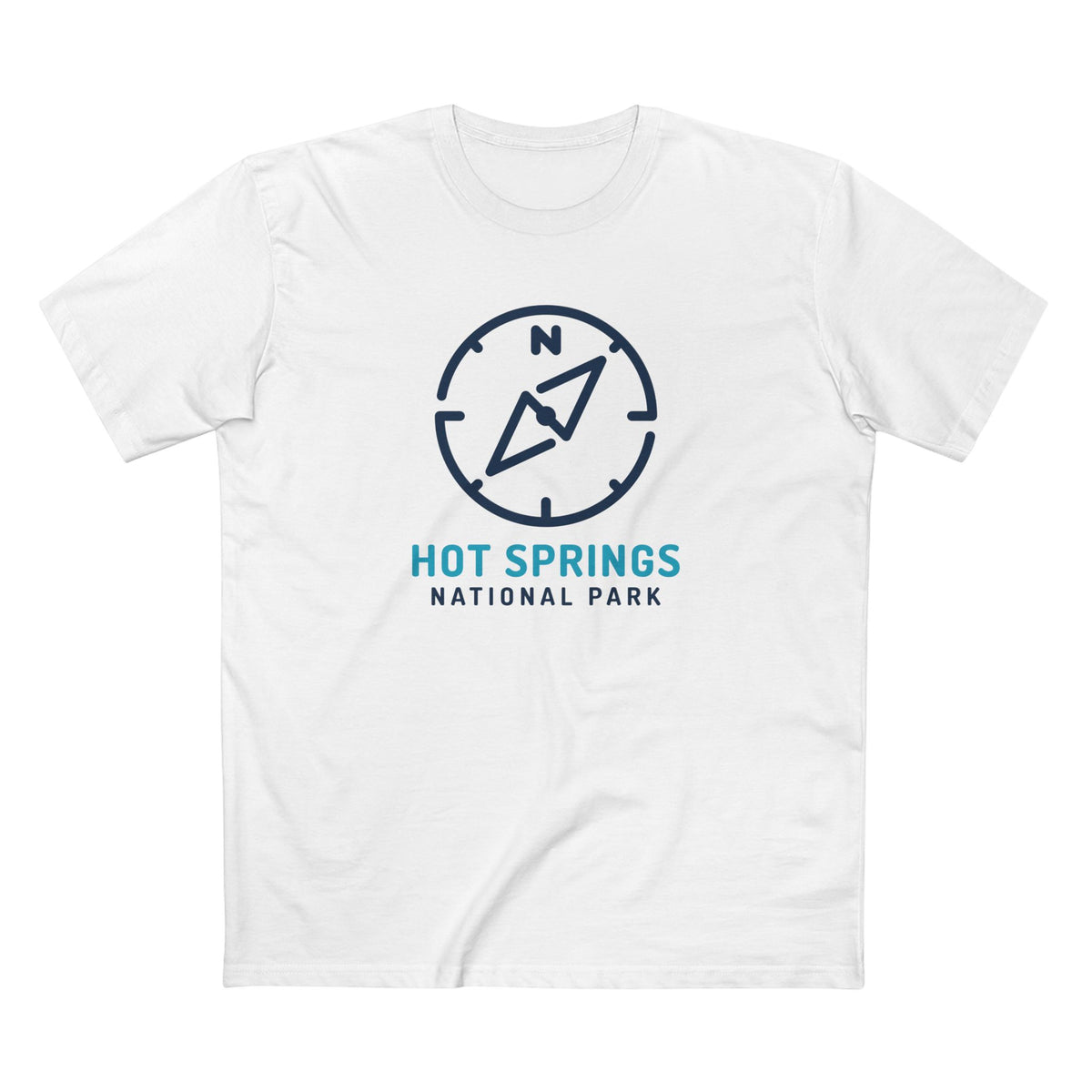 Hot Springs National Park T-Shirt Compass Design in White