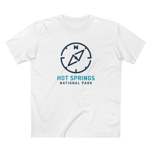 Hot Springs National Park T-Shirt Compass Design in White