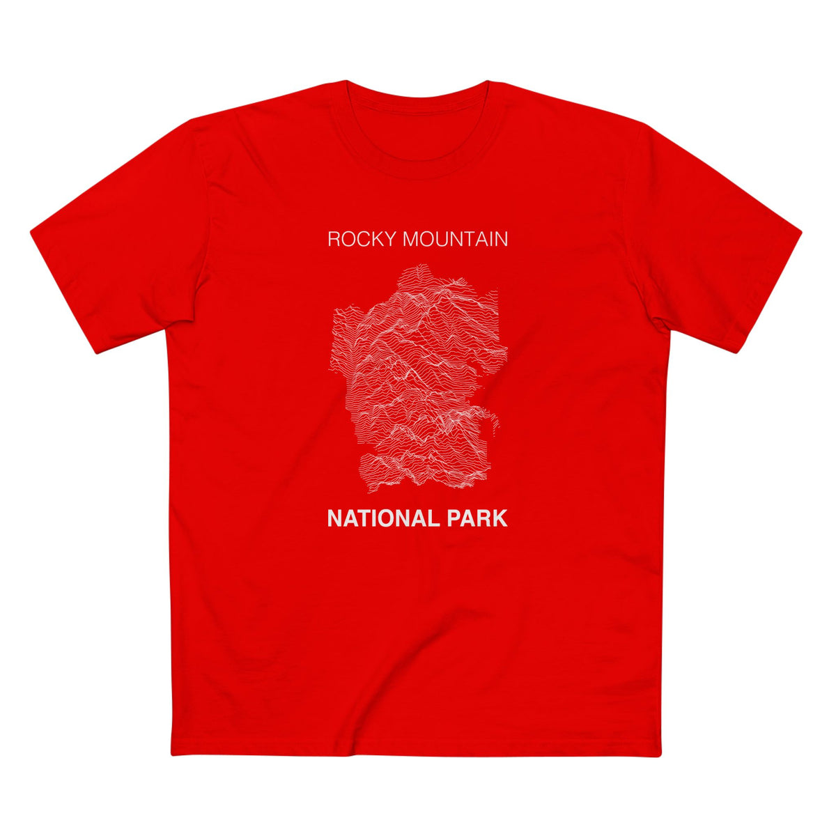 Rocky Mountain National Park T-Shirt Lines in Red