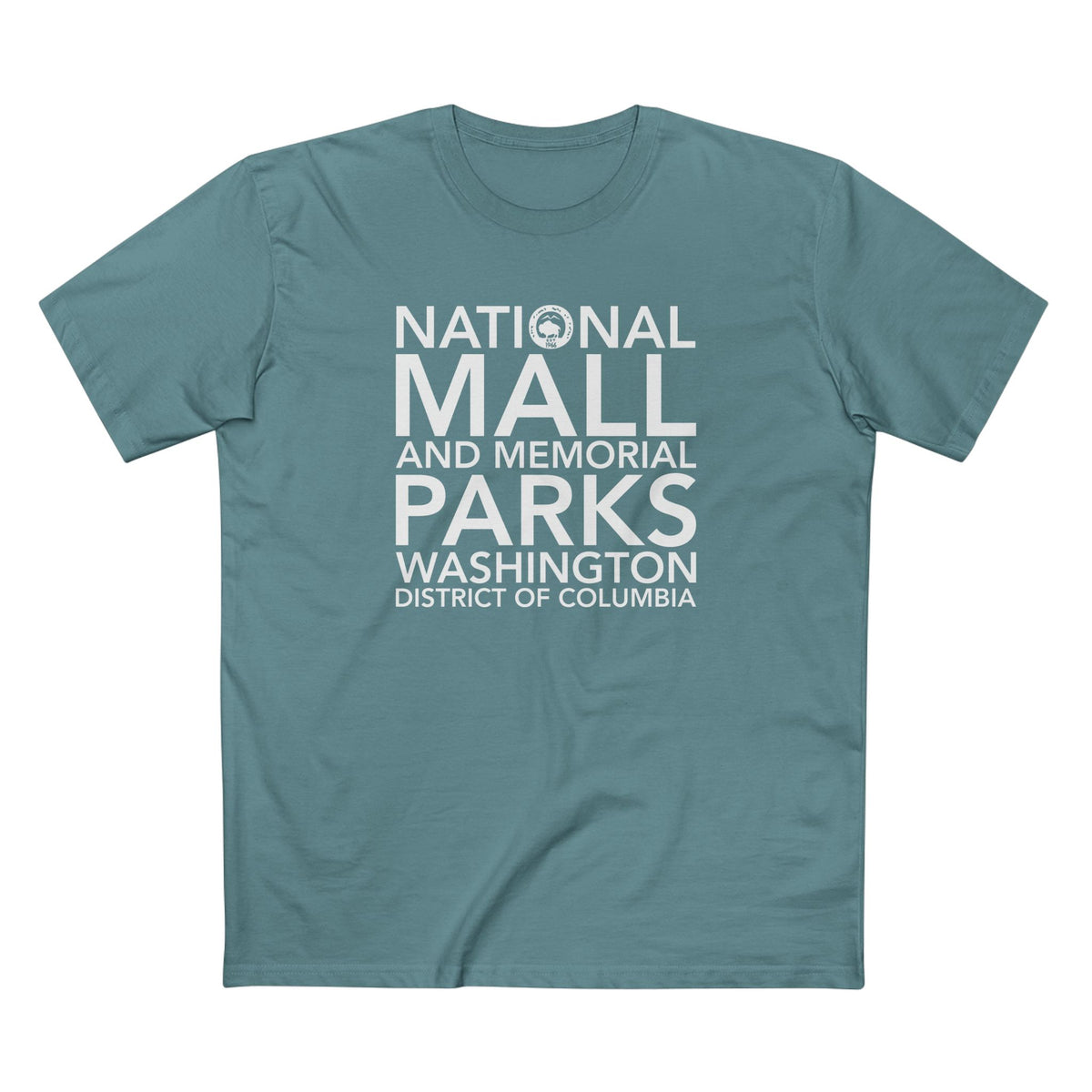 National Mall and Memorial Parks T-Shirt Block Text in Slate Blue