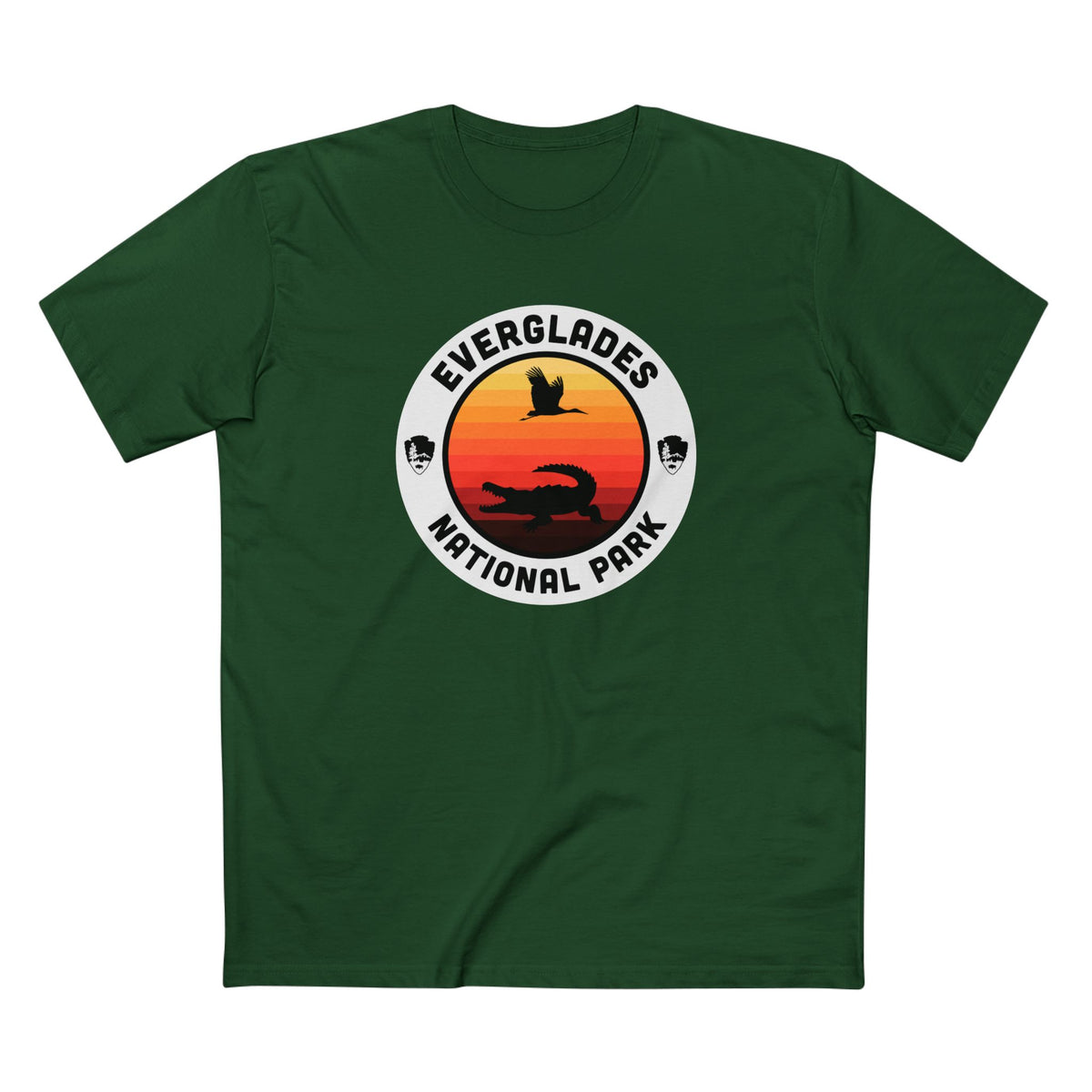 Everglades National Park T-Shirt - Round Badge Design in Forest Green