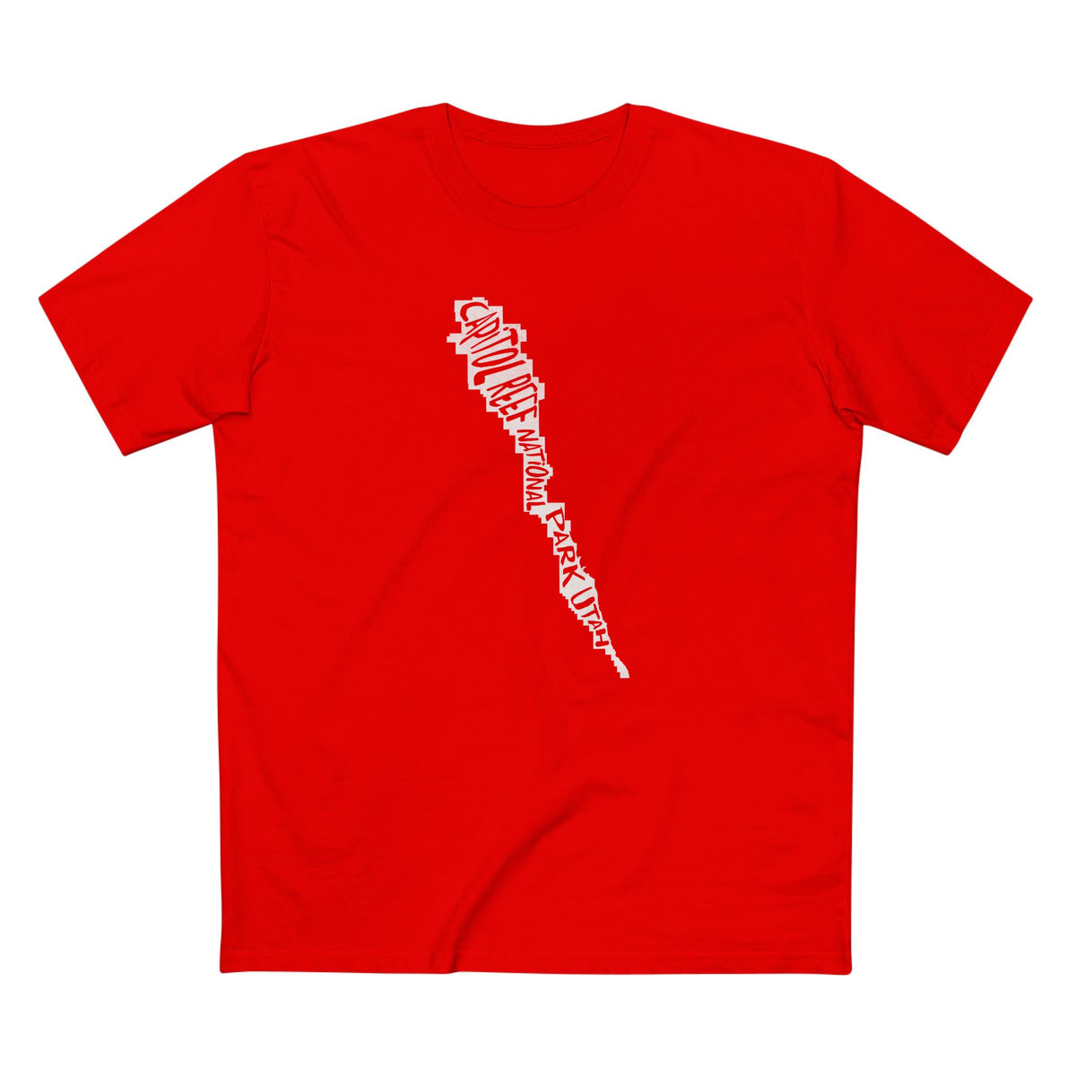 Capitol Reef National Park T-Shirt - Map in Red
