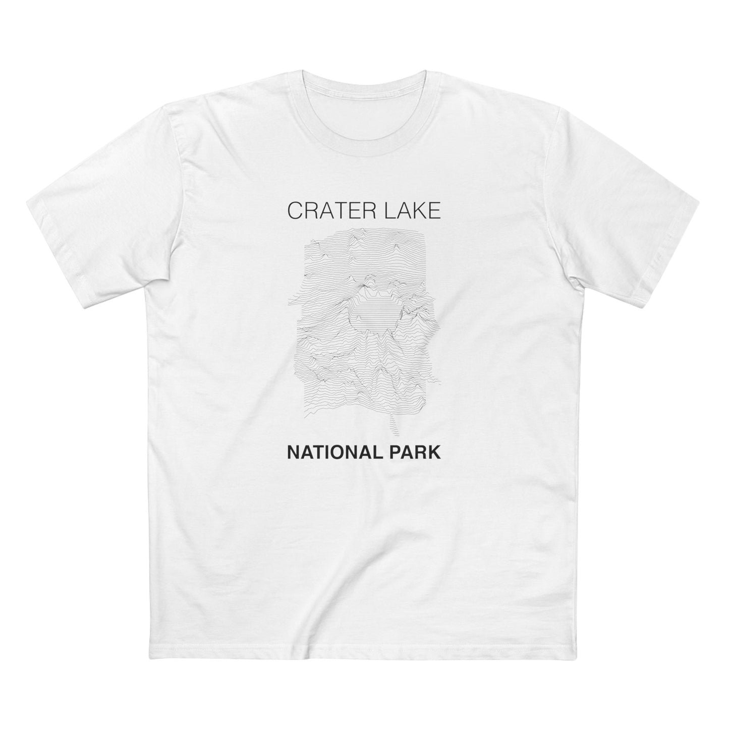 Crater Lake National Park T-Shirt Lines in White