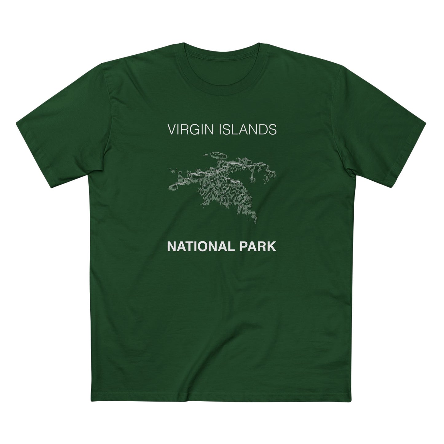 Virgin Islands National Park T-Shirt Lines in Forest Green