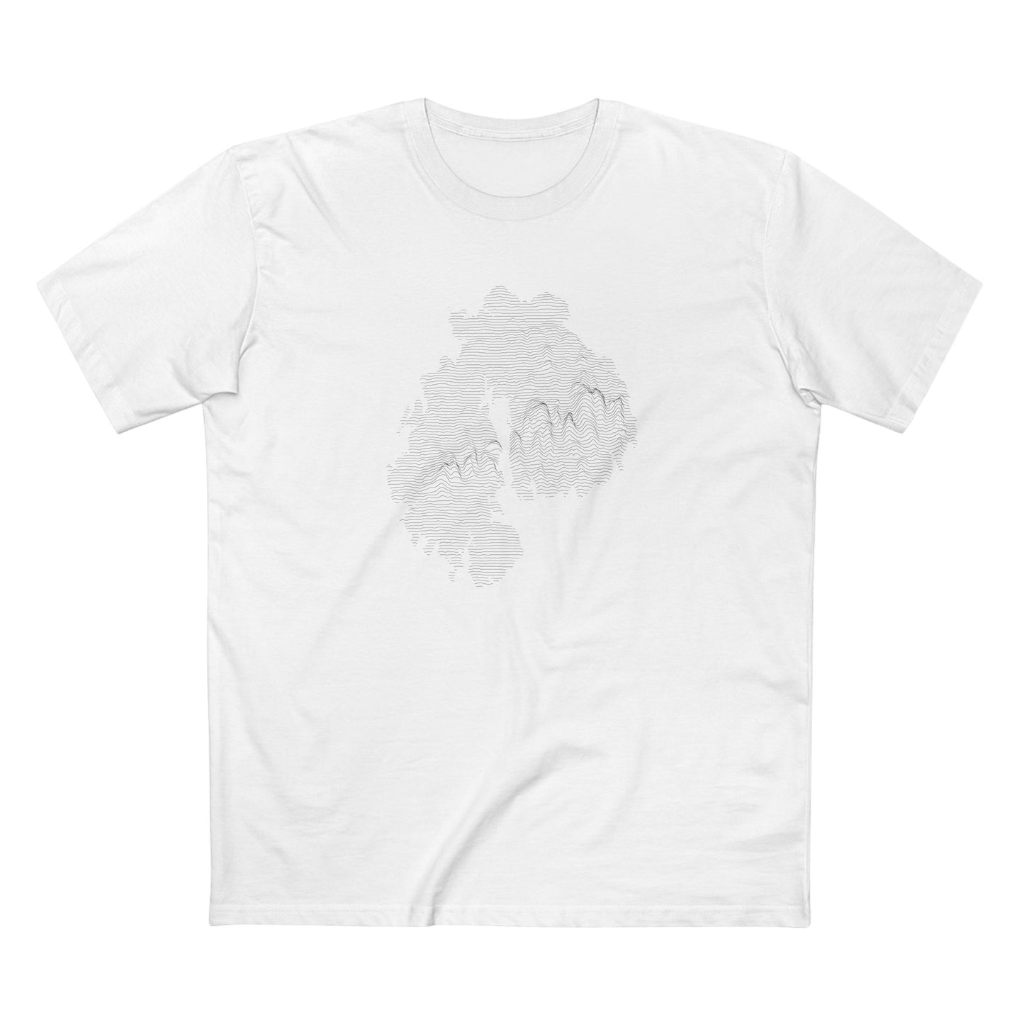 Mount Desert Island & Acadia National Park T-Shirt - Topographical Lines in White