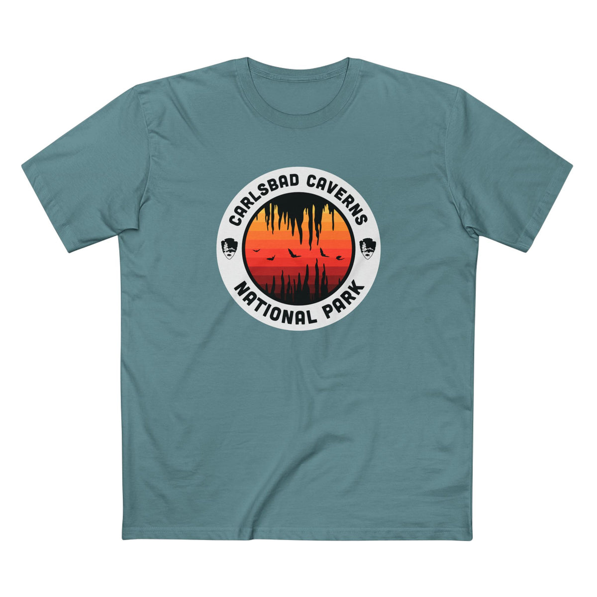 Carlsbad Caverns National Park - Round Badge Design in Slate Blue