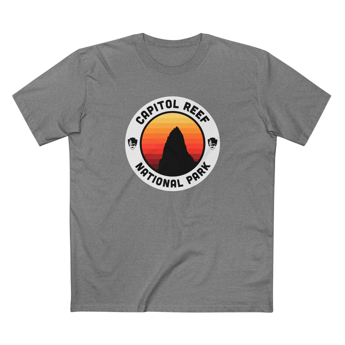 Capitol Reef National Park T-Shirt - Round Badge Design in Athletic Heather