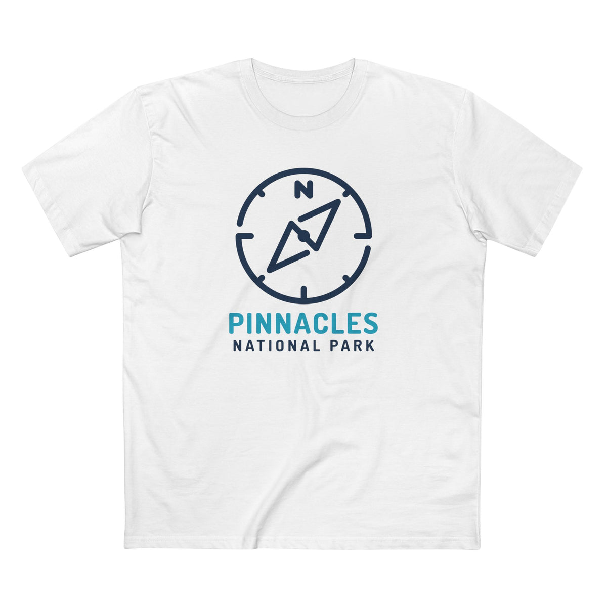 Pinnacles National Park T-Shirt Compass Design in White