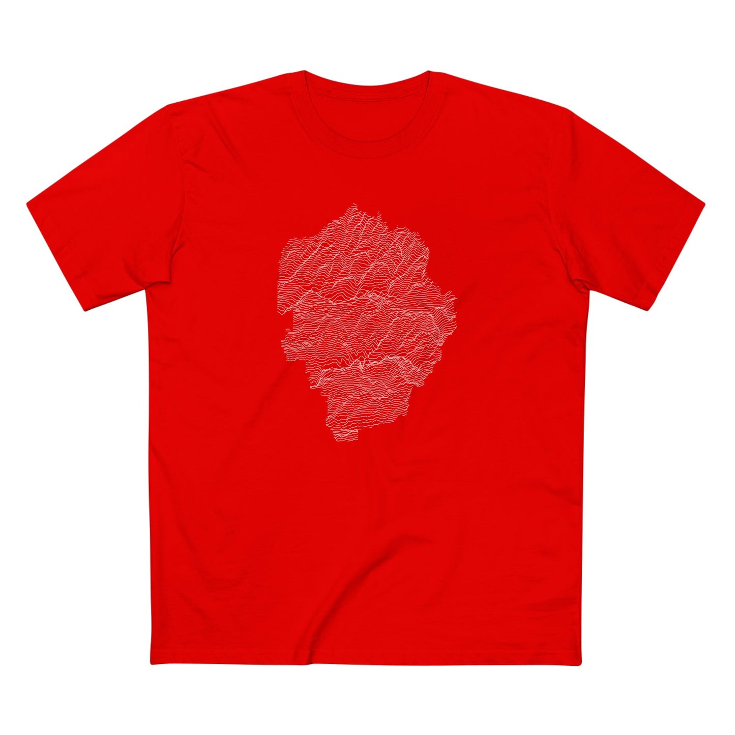 Yosemite National Park T-Shirt - Topographical Lines in Red