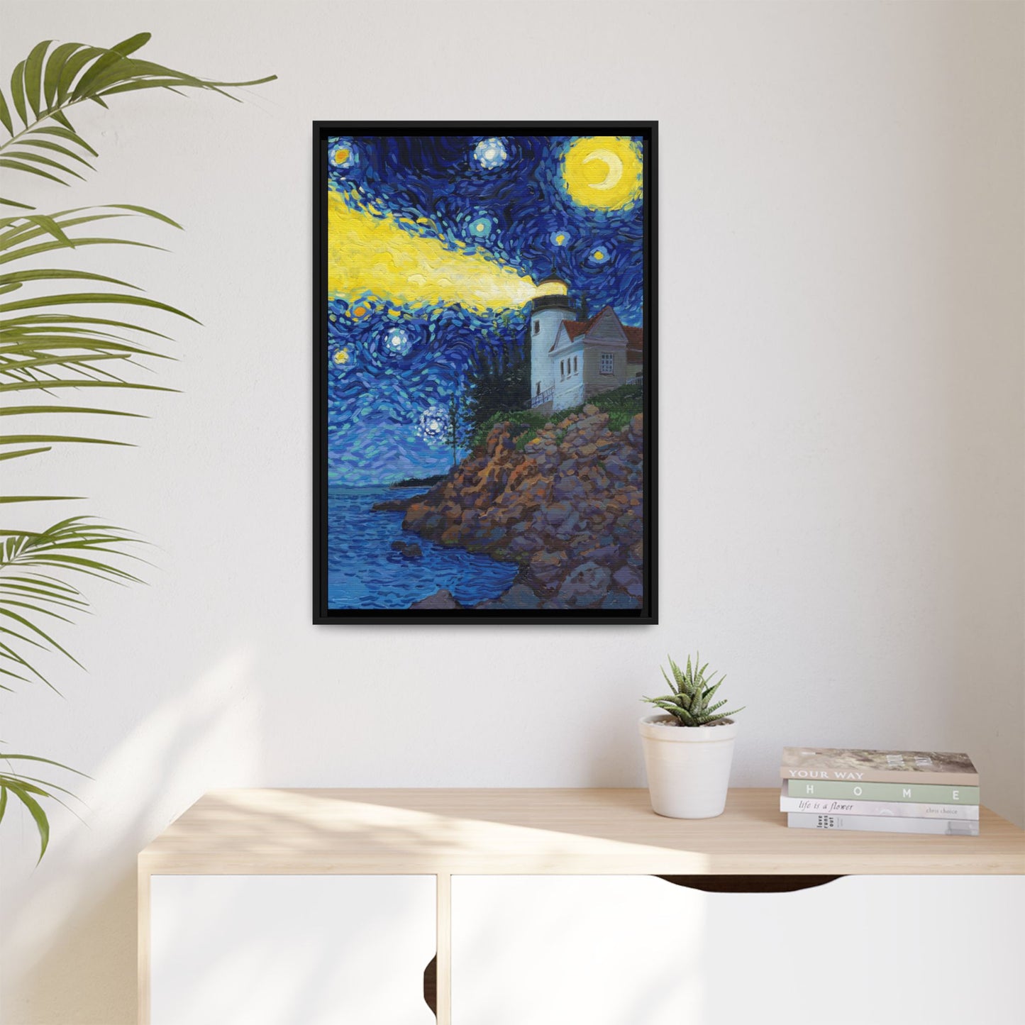 Acadia National Park Framed Canvas - The Starry Night